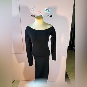 ZARA KNIT OFF SHOULDER DRESS
